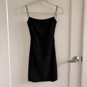 Black backless mini dress